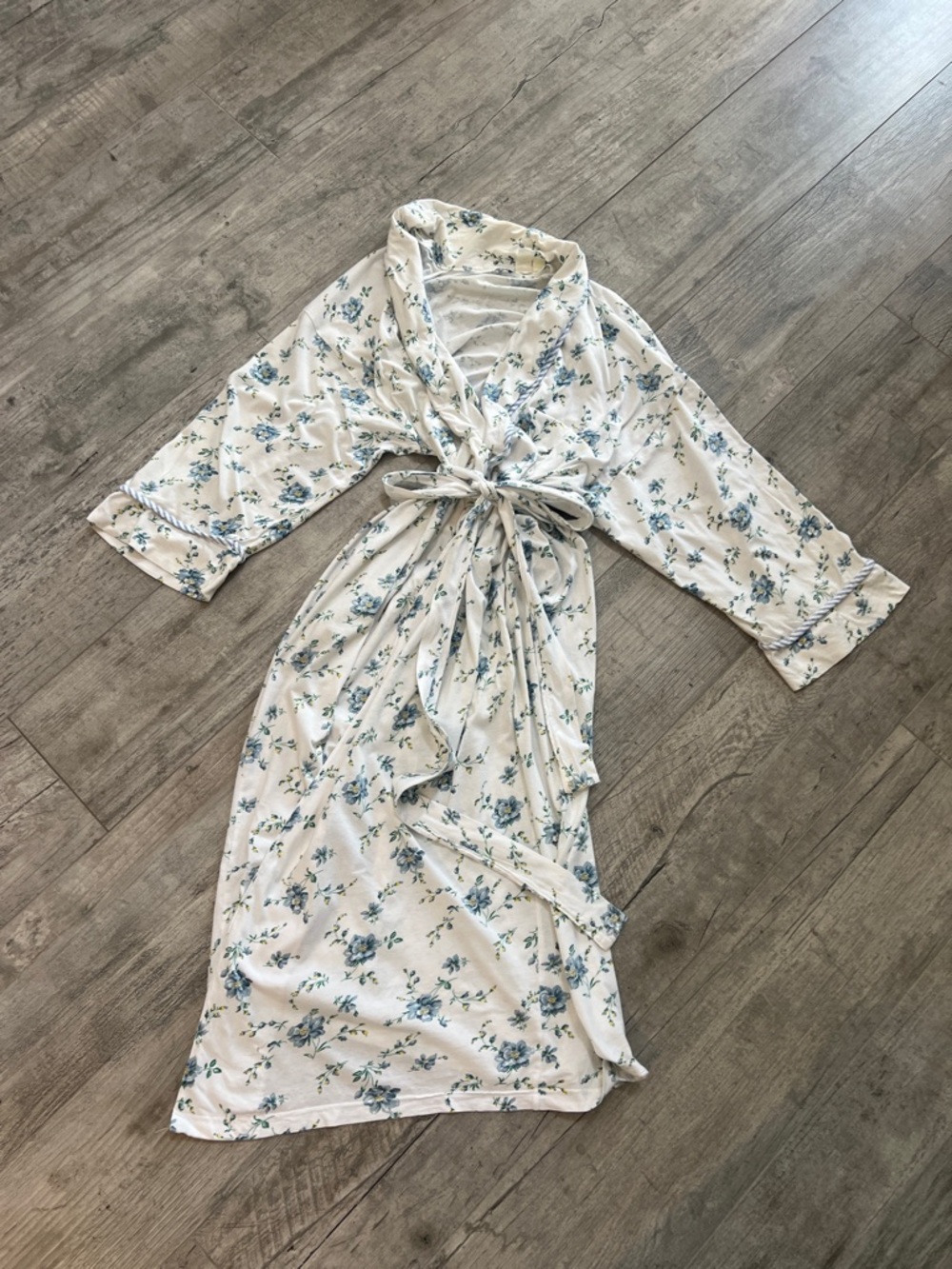 Vintage Victoria’s Secret Wrap Floral Maxi Bridal 100% Cotton Cottagecore Robe